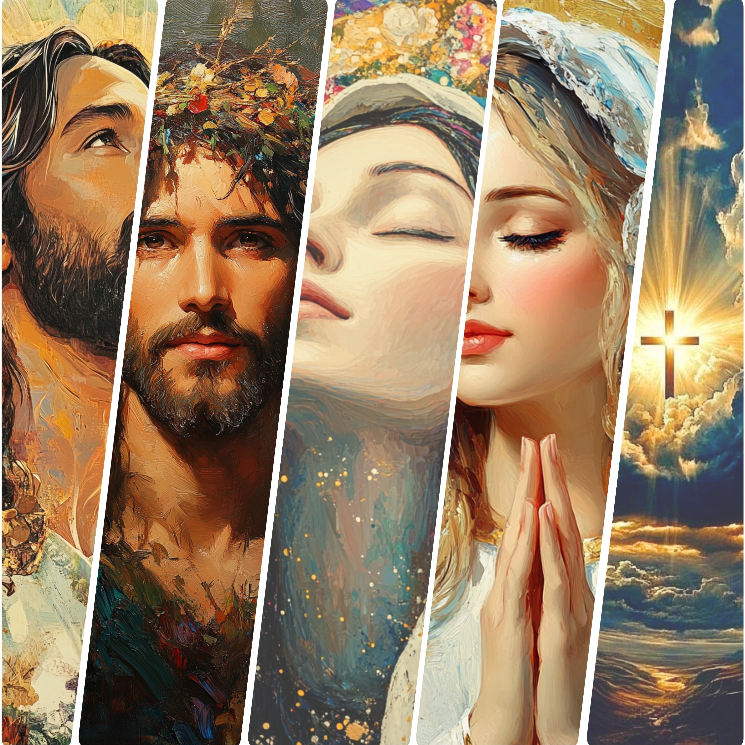 Novinky - umelecké dielo zachytávajúce postavy s dôrazom na vieru a duchovnosť.