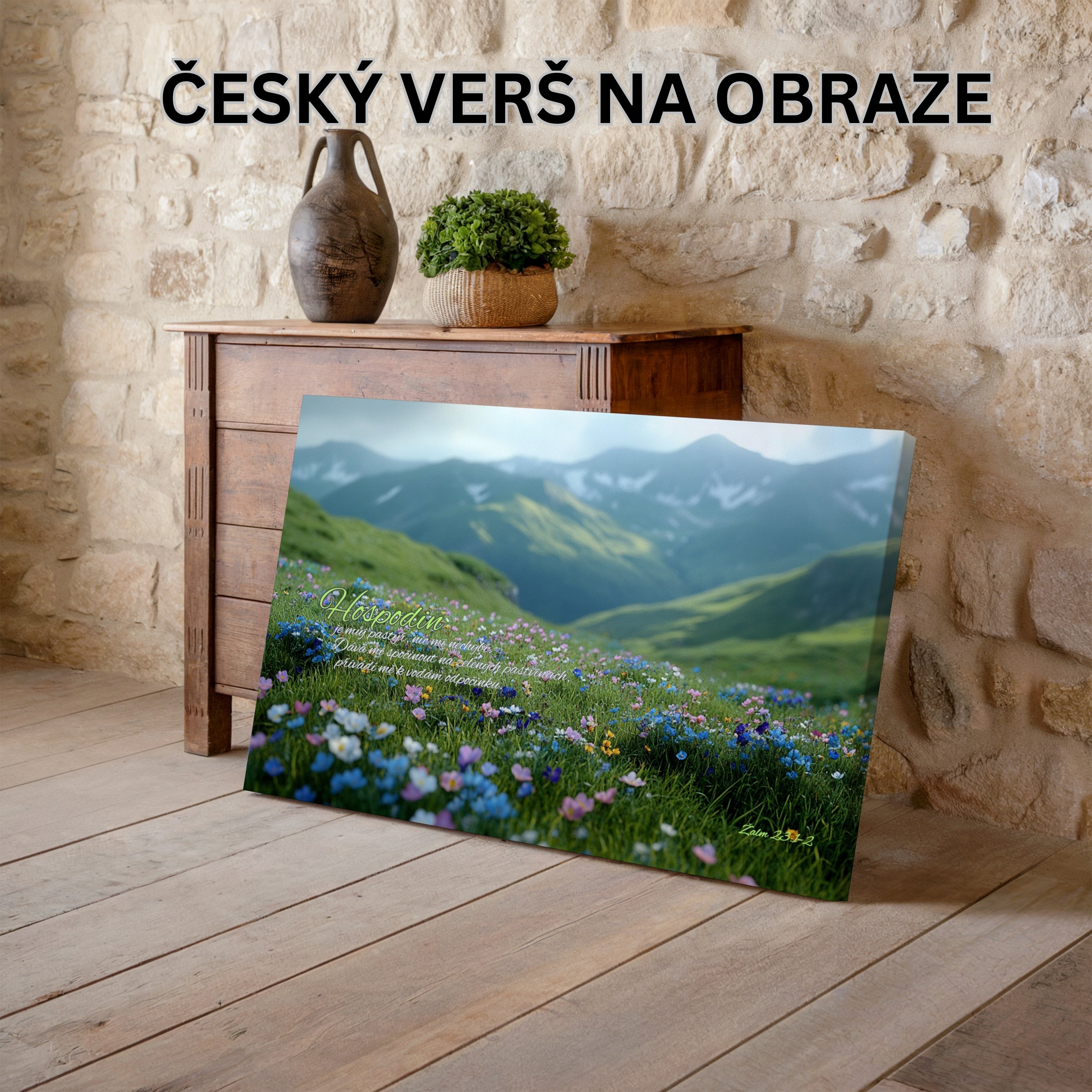 Hospodin je můj pastýř, nic mi nechybí - Žalm 23:1–2|Obraz na zeď