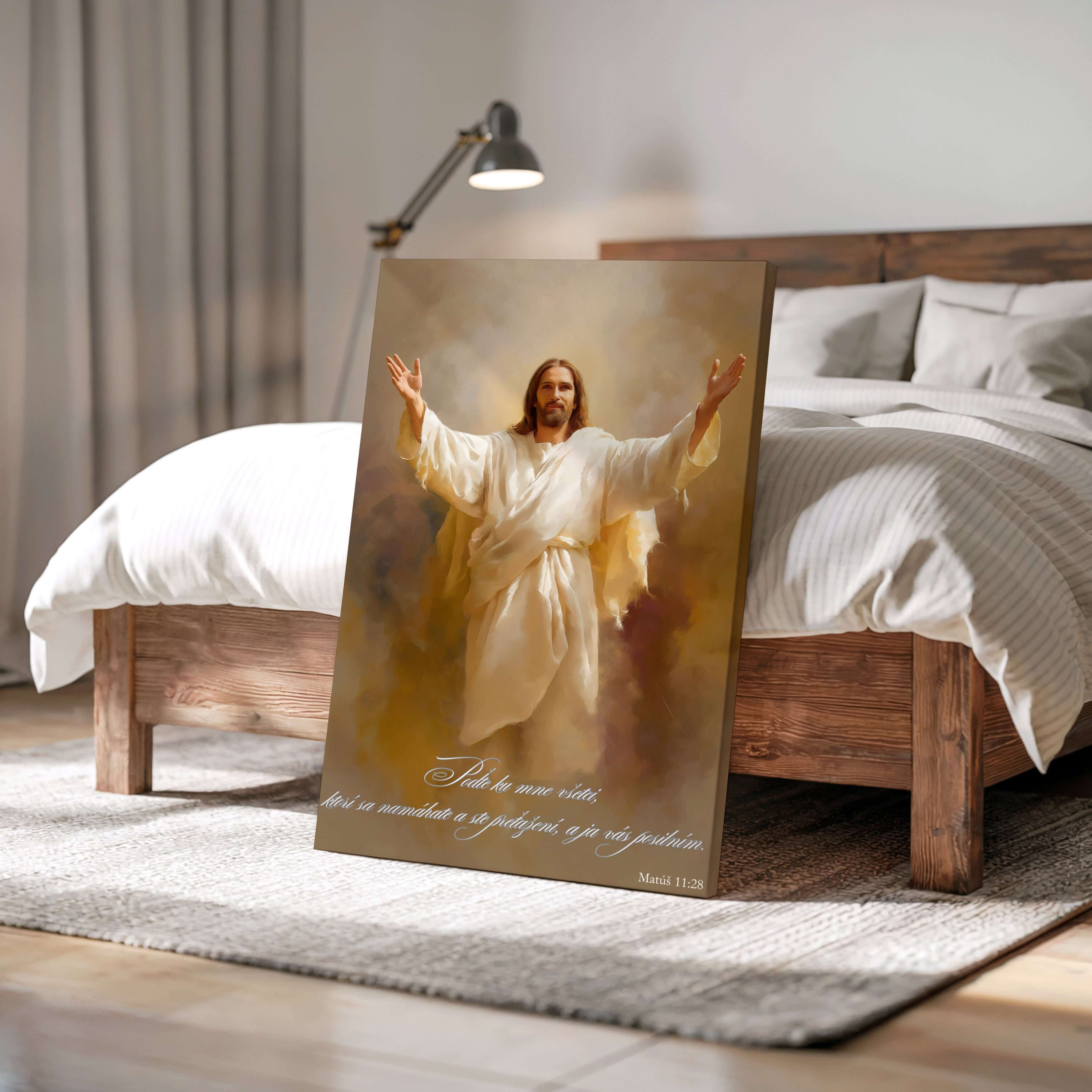 Obraz na stenu - Poďte ku mne všetci, ktorí sa namáhate, Matúš 11:28.