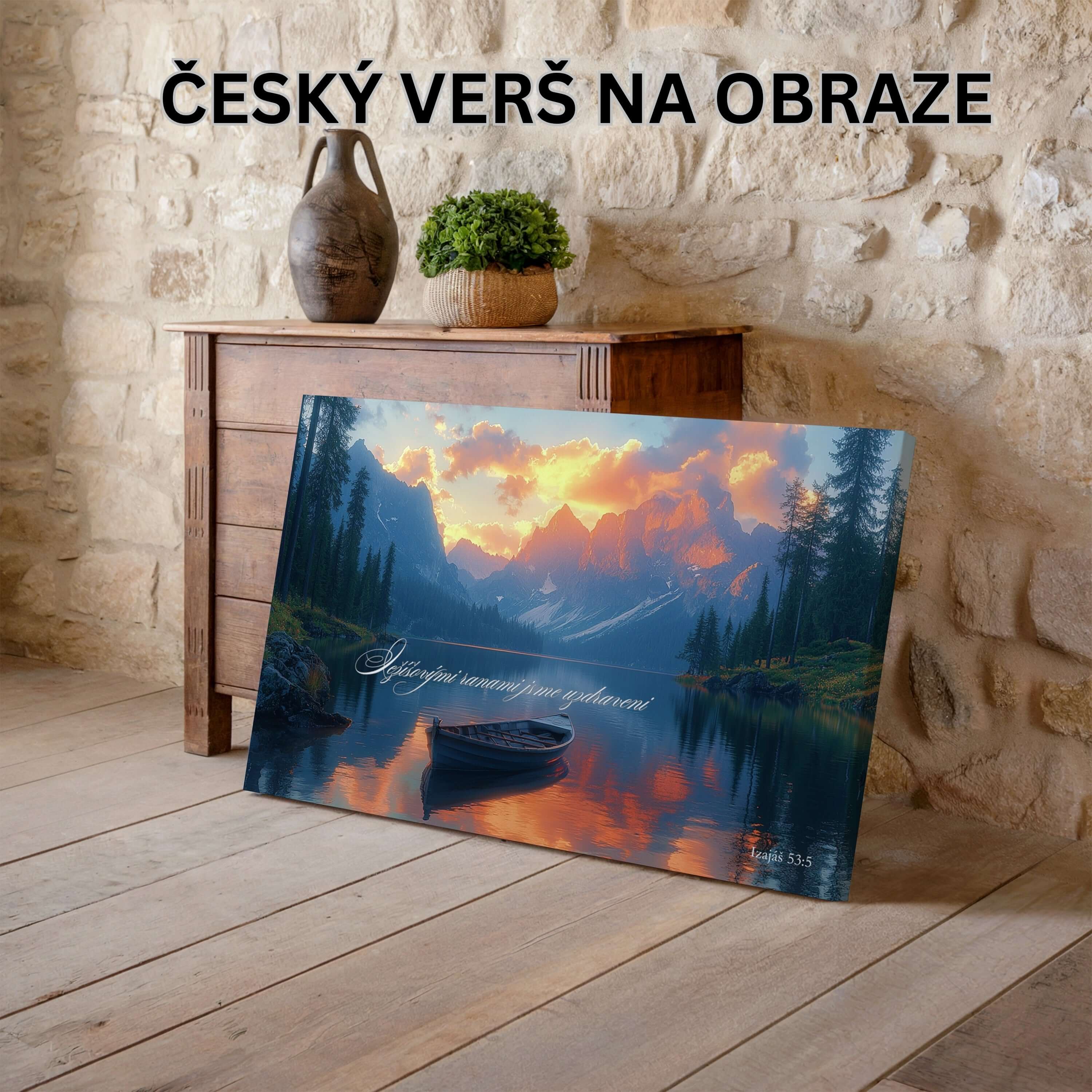 Ježíšovými ranami jsme uzdraveni - Izajáš 53:5|Obraz do ložnice