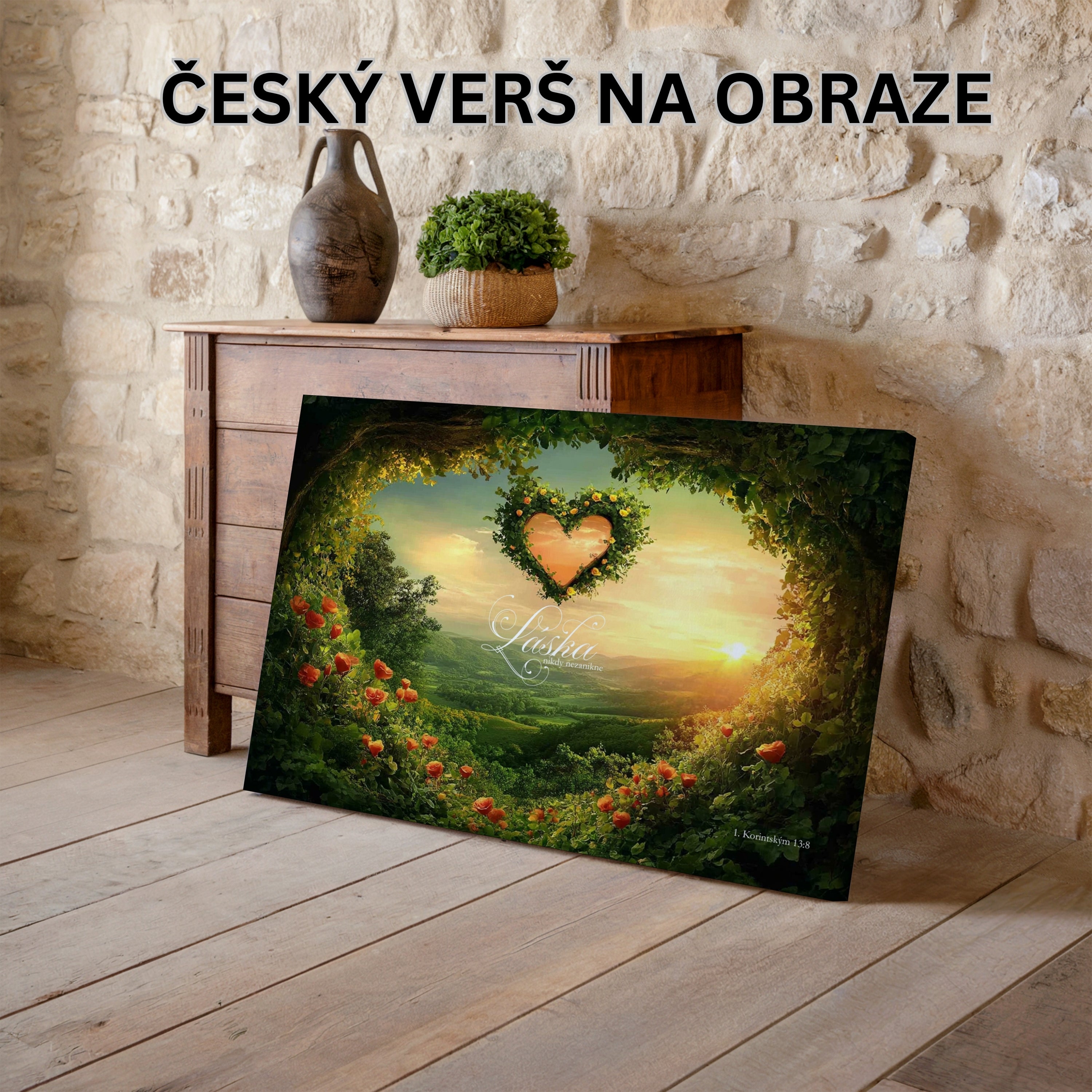 Symbol věčného závazku a Boží věrnosti - 1. Korinťanům 13:8|Obraz do ložnice