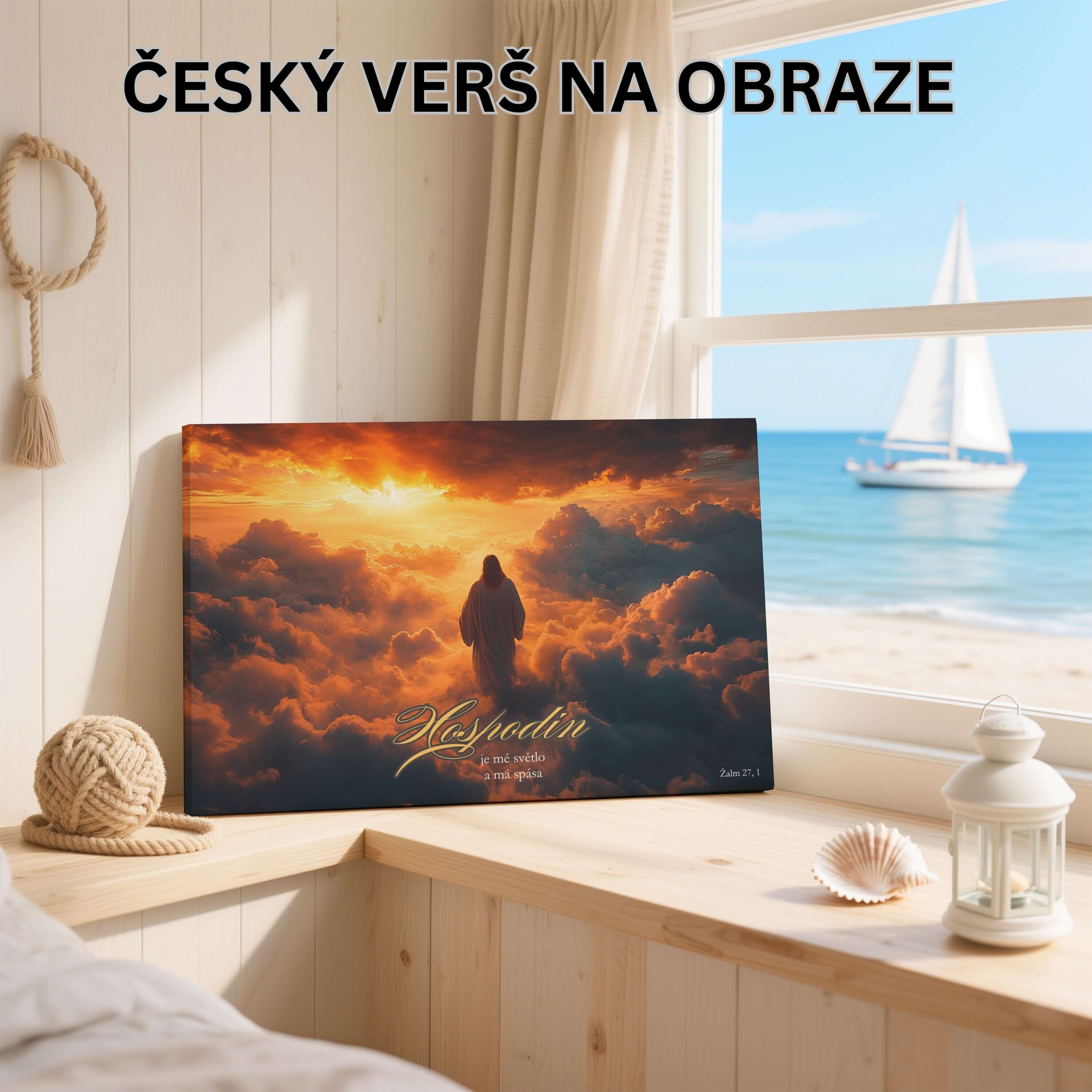 Obraz na stenu - Žalm 27:1, Pán je moje svetlo, umelecký obraz s pozitívnym posolstvom.