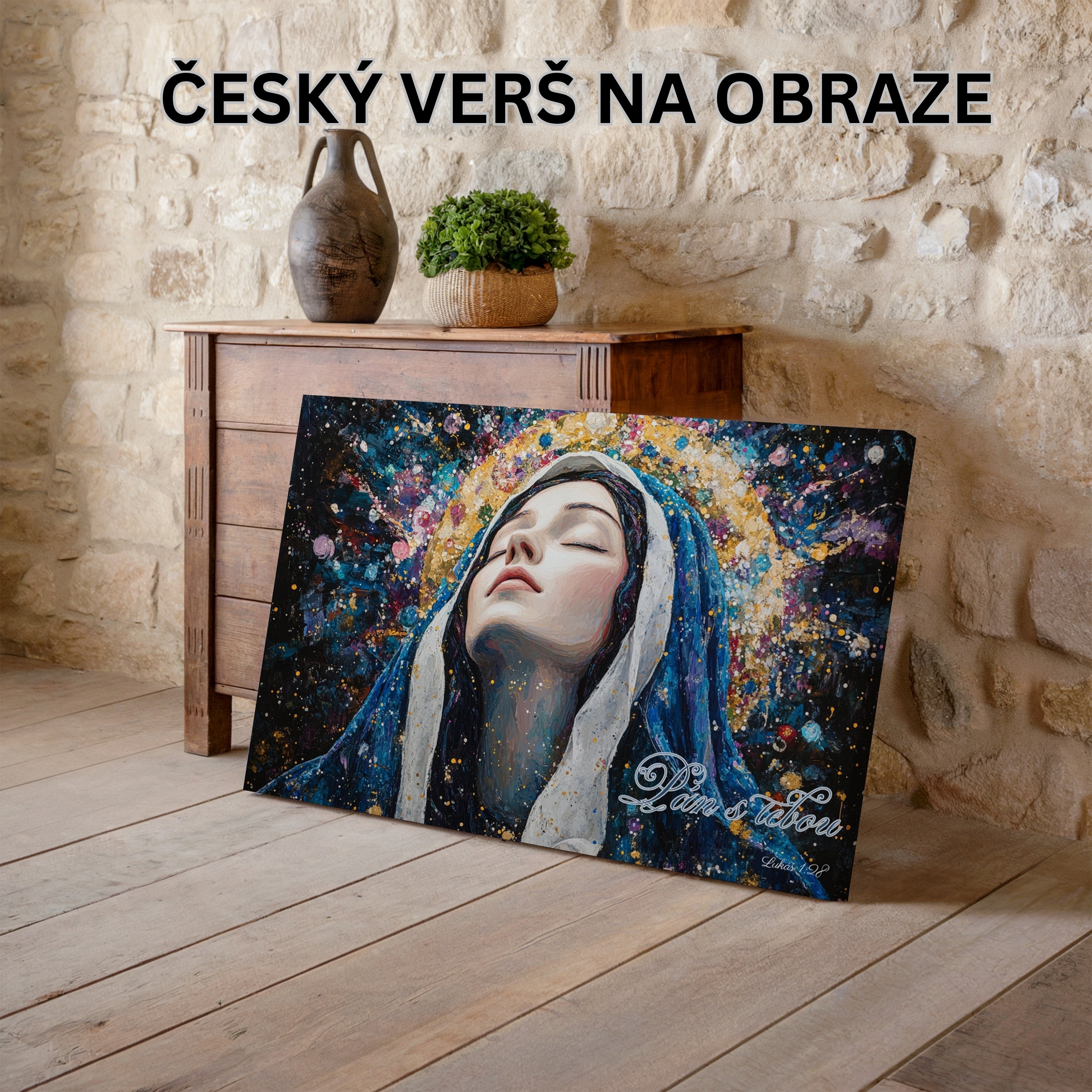 Obraz na stenu - Pán s tebou - Lukáš 1:28