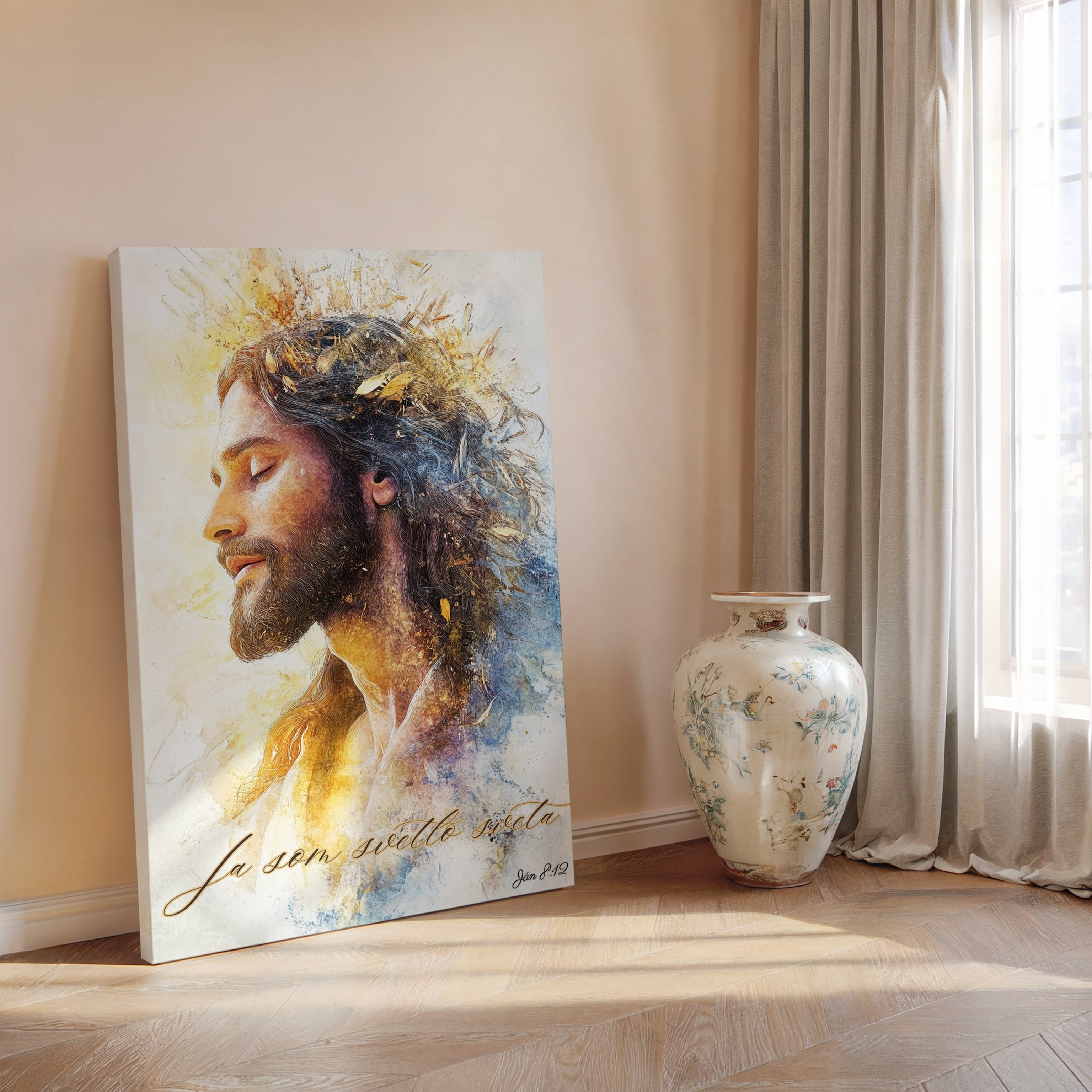 Umelecký obraz na stenu – Ježiš Kristus, „Ja som svetlo sveta“ Ján 8:12