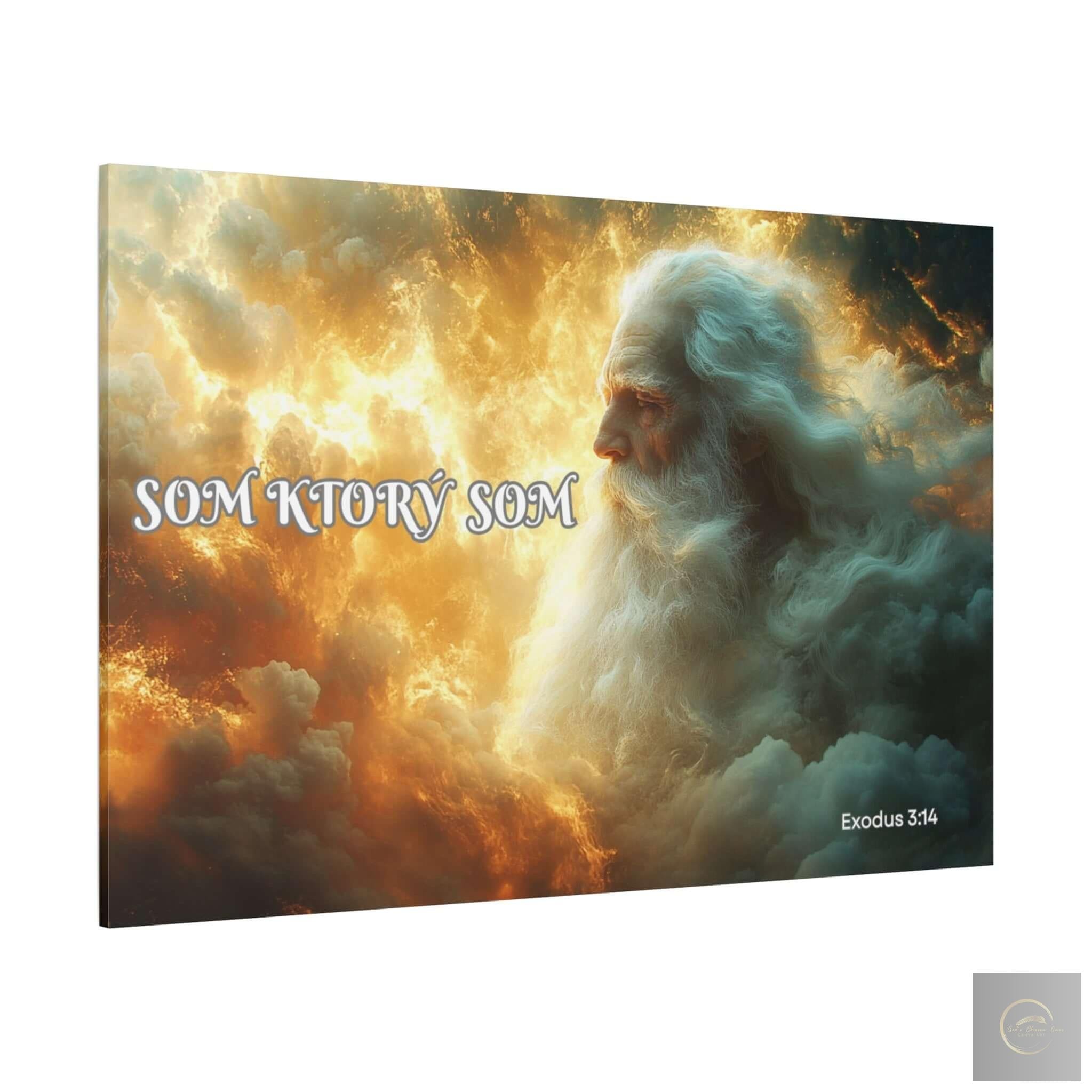 Obraz do kancelárie so žiarou – Exodus 3:14 – sláva – Ja Som, ktorý Som.