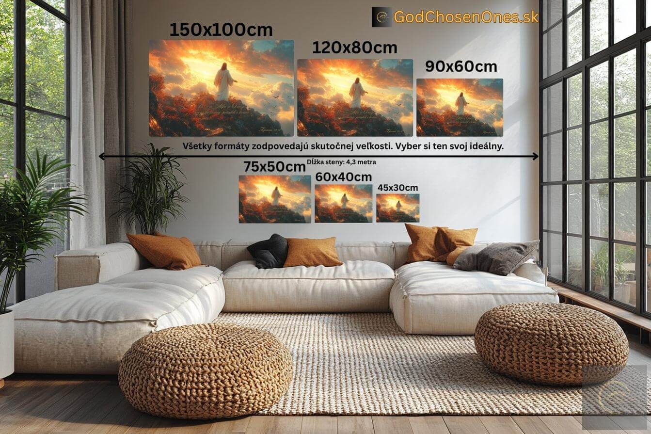 Moderná kresťanská maľba – Zjavenie 22:13 – všemohúcnosť – Alfa a Omega.