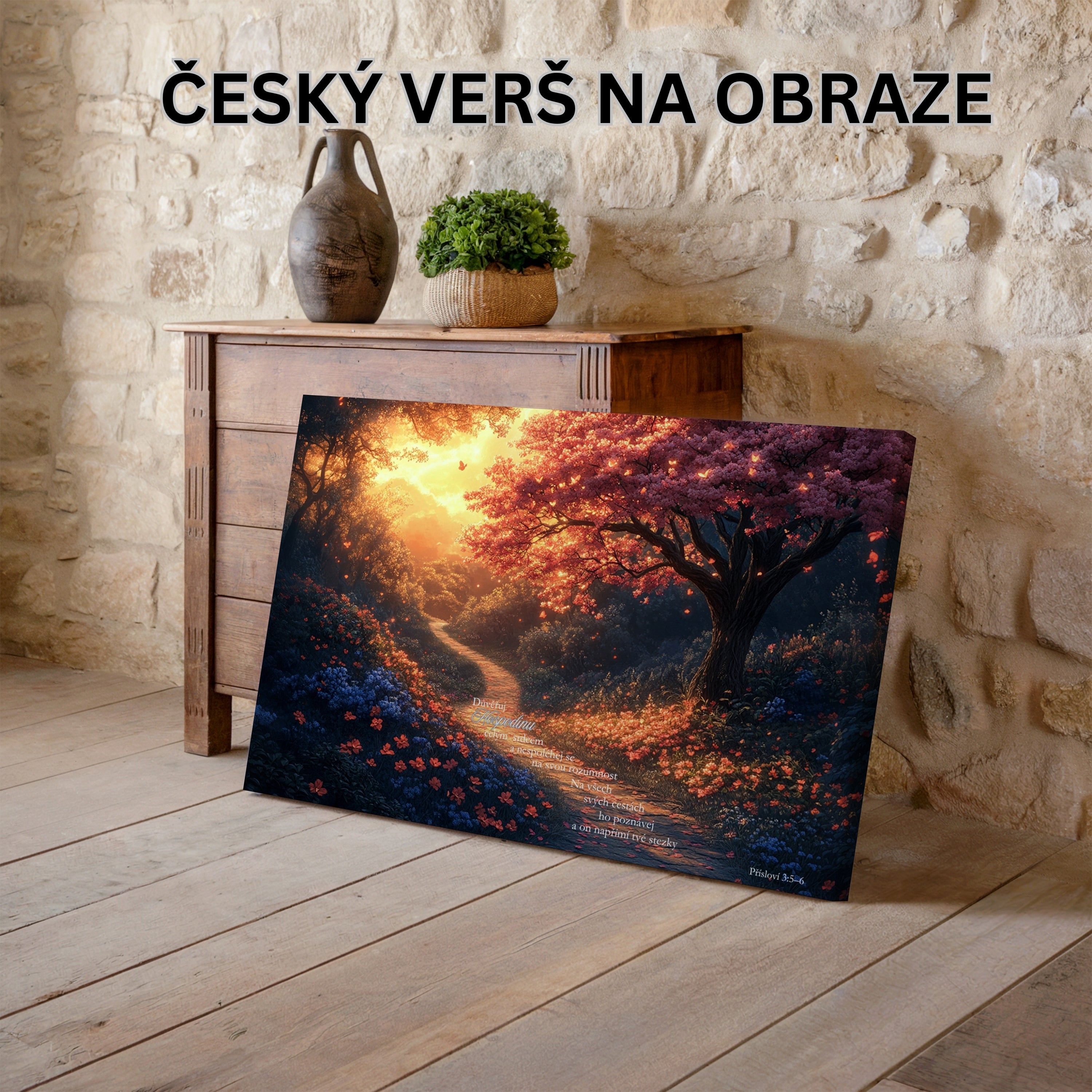 Důvěřuj Hospodinu celým srdcem - Přísloví 3:5–6|Obraz na zeď
