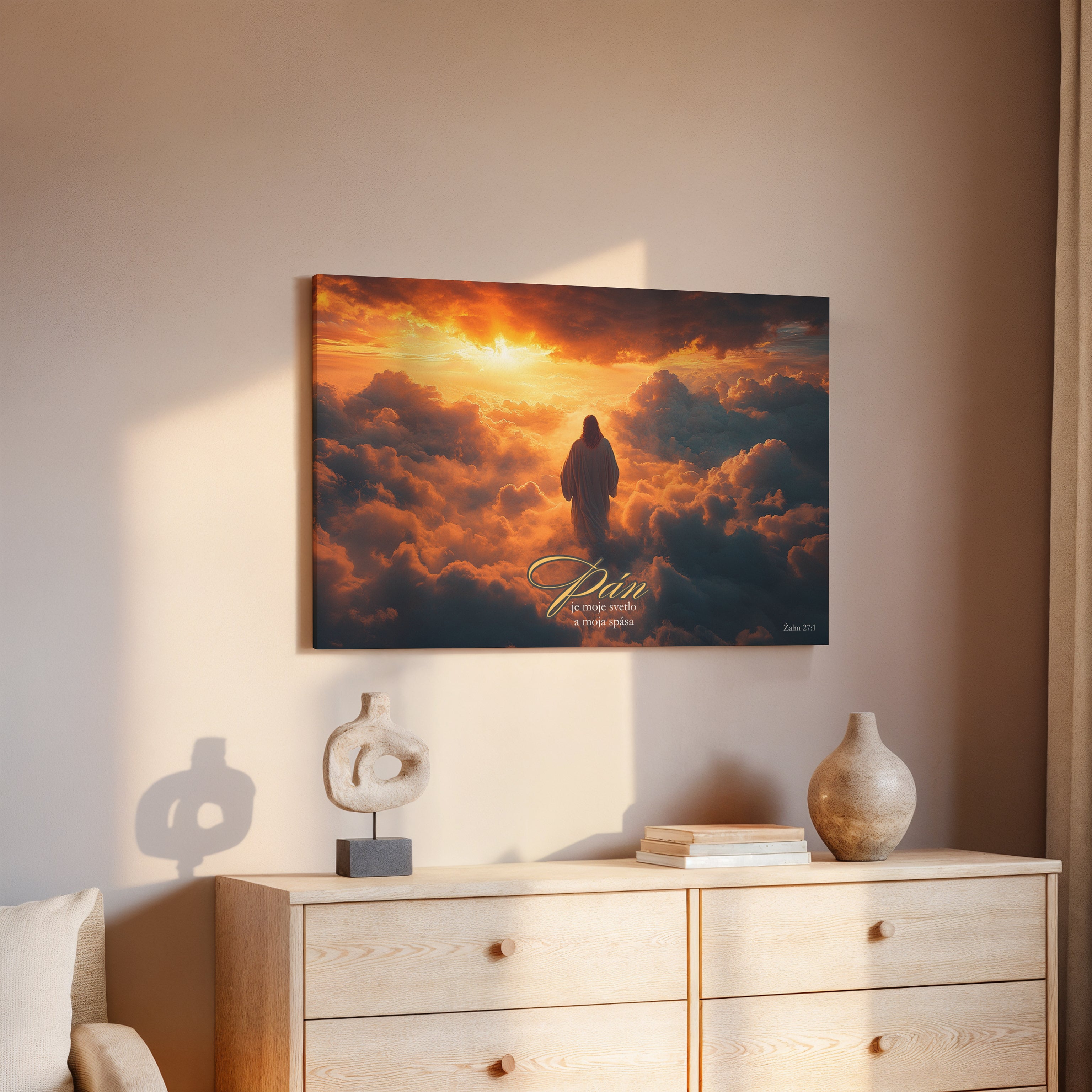 Obraz na stenu - Žalm 27:1, Pán je moje svetlo, nástenná dekorácia s duchovným motívom.