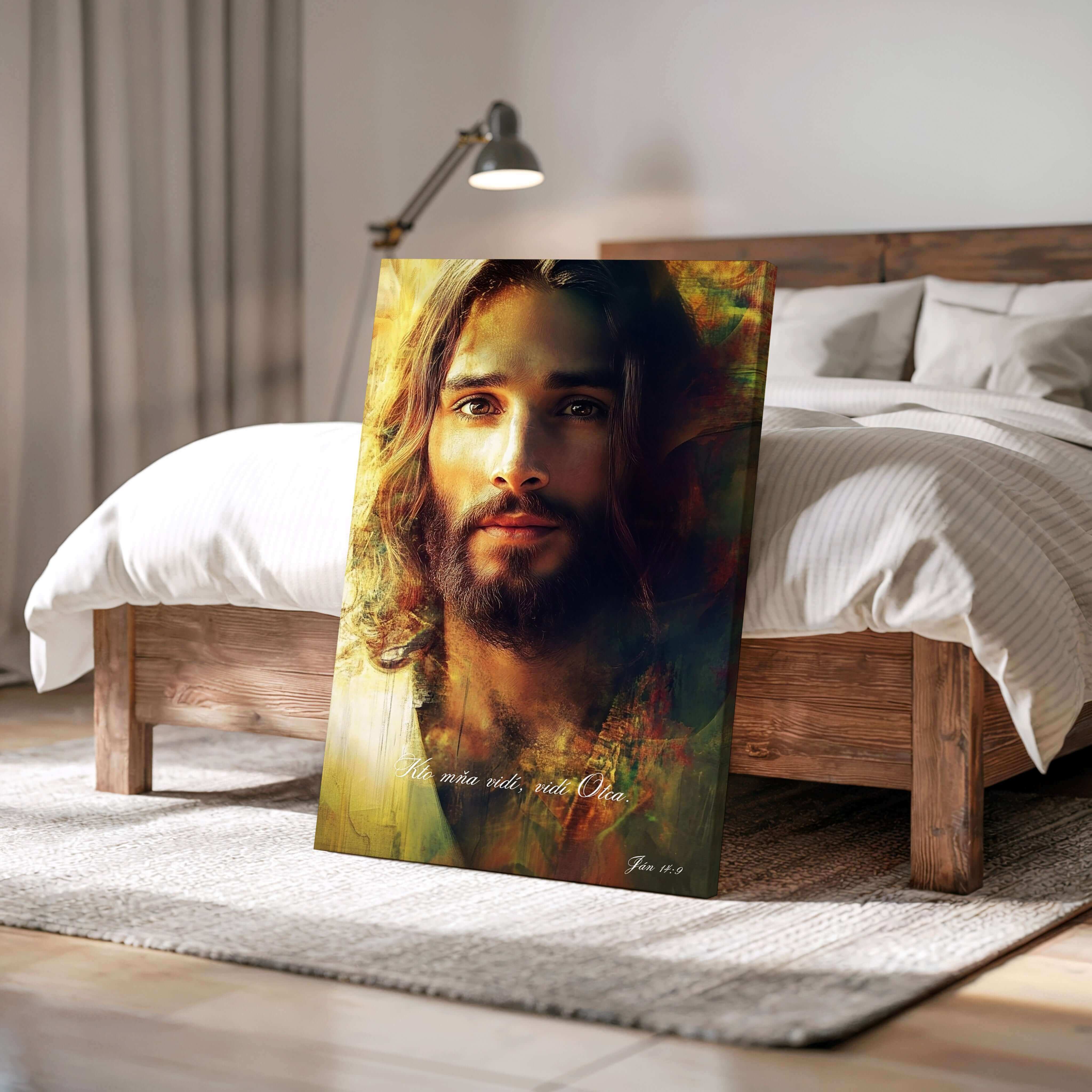Duchovný obraz na stenu z Ján 14:9 so silným biblickým odkazom

